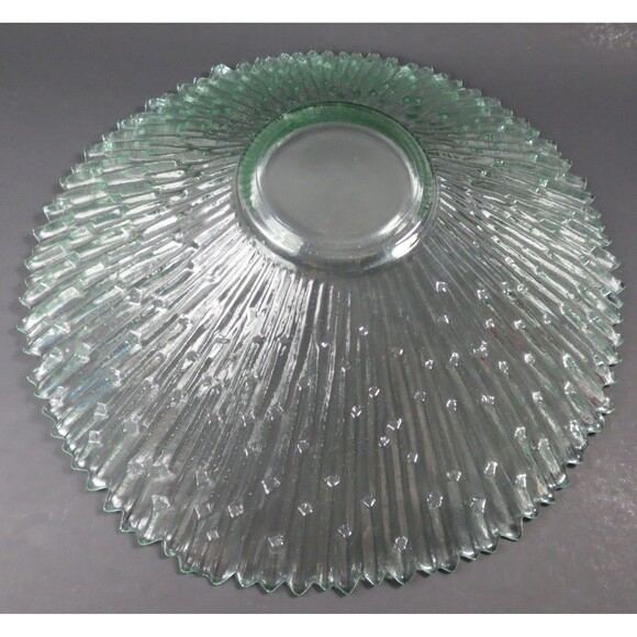 Pavel Panek, Libochovice, Serving Bowl Light Green Ribbed Starburst - Picture 6 of 7